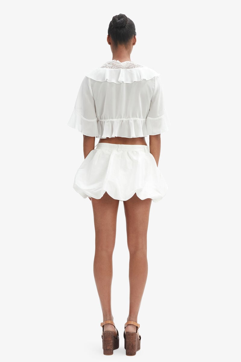 Bardot Reis Mid Rise Mini Skort In Ivory