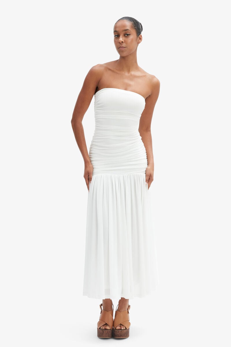 Bardot Solana Mesh Maxi Dress In Orchidwht