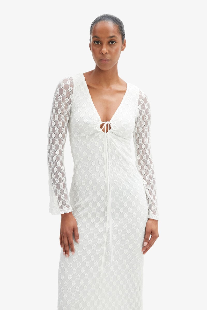 Bardot Talika Floral Mesh Maxi Dress In Orchidwht