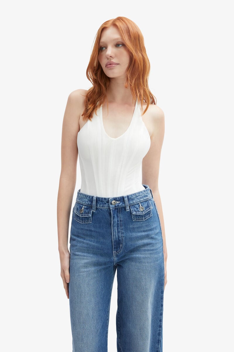 Bardot Trey Halter Neck Bodysuit In Orchidwht