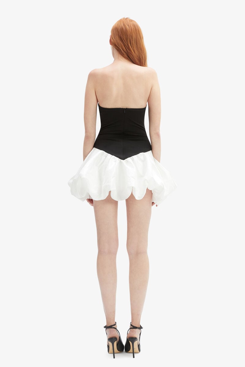 Bardot Vega Strapless Mini Dress In Black & White