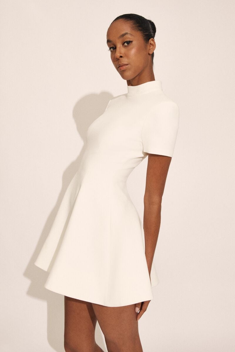 bardot zephyra collar mini dress in orchid white