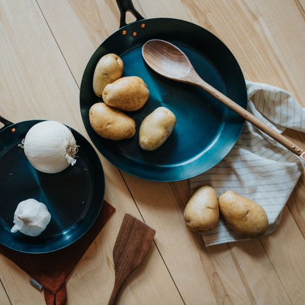 Barebones Blue Carbon Steel Skillet Bundle