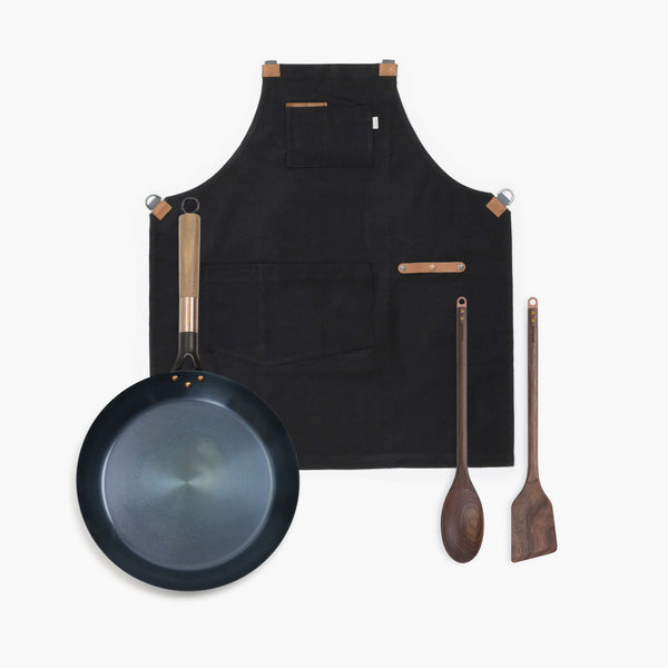 barebones Blue Carbon Steel Skillet Bundle