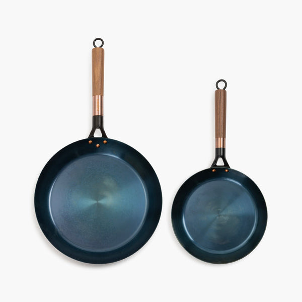 barebones Blue Carbon Steel Skillet