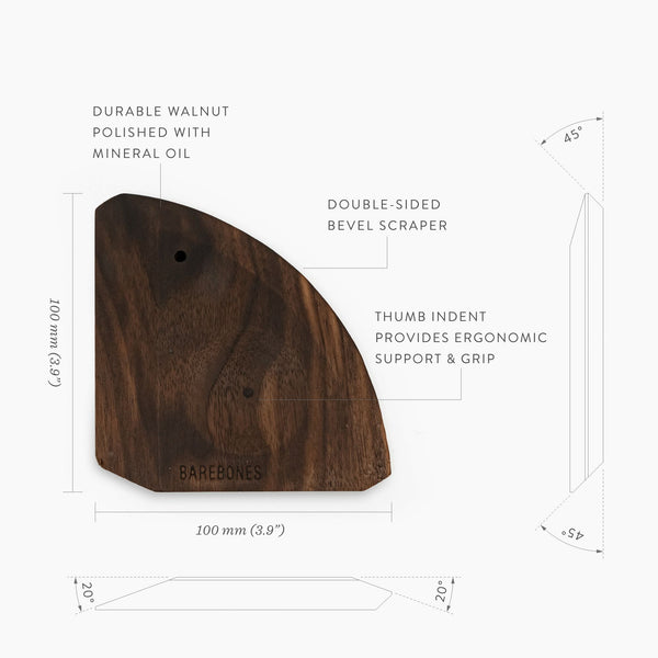 Barebones Cast Iron Wood Scraper - Walnut