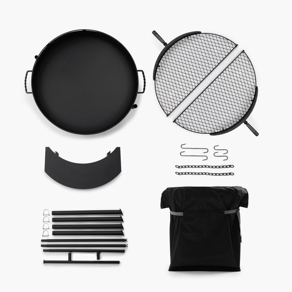Barebones Cowboy Fire Pit Grill - 30" Premier Bundle