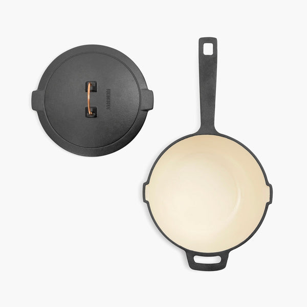 Barebones Enamel Lined Cast Iron Saucepan