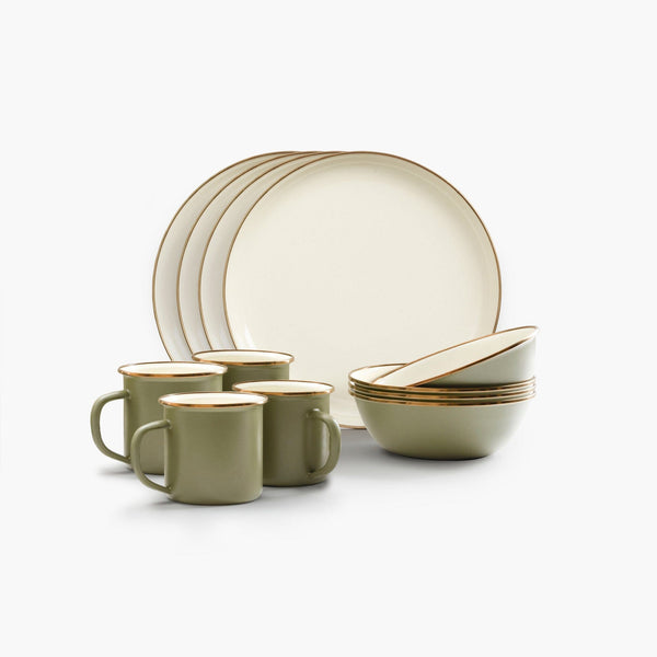 barebones Enamelware 2-Tone Camp Basics Bundle