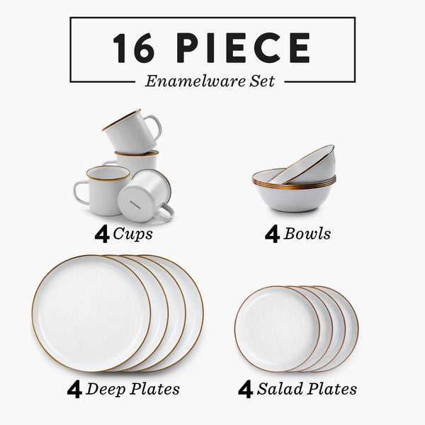 Barebones Enamelware Dining Collection - Eggshell