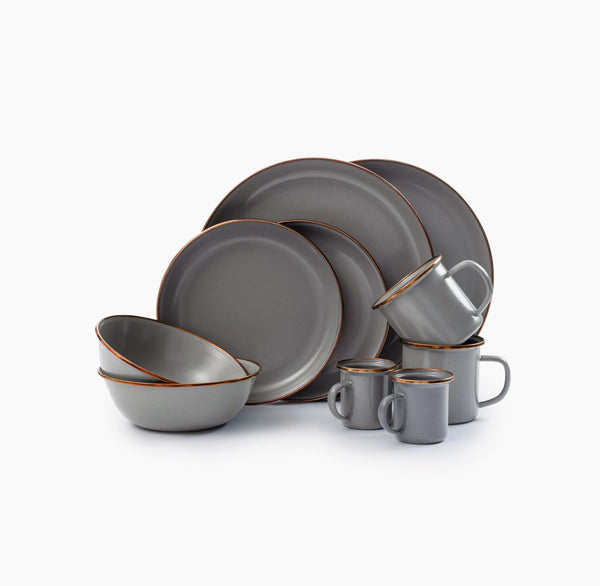 barebones Enamelware Dining Collection - Slate Gray
