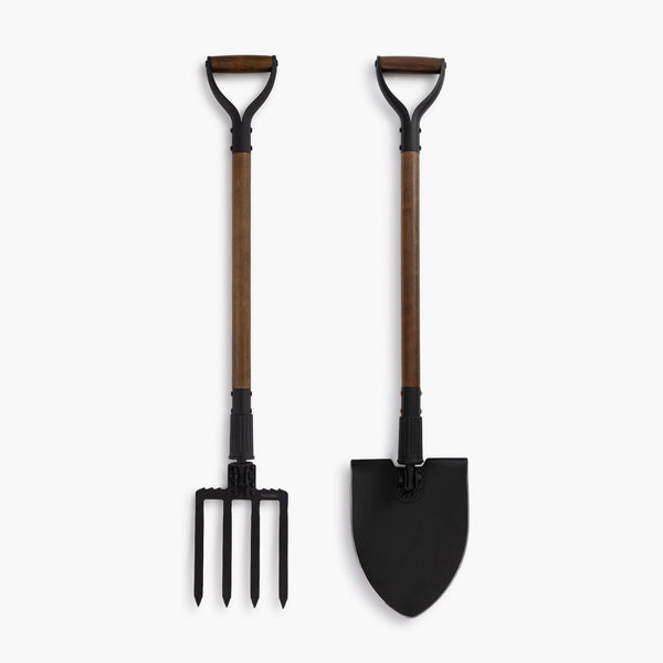 barebones Spading Fork & Folding Shovel Set