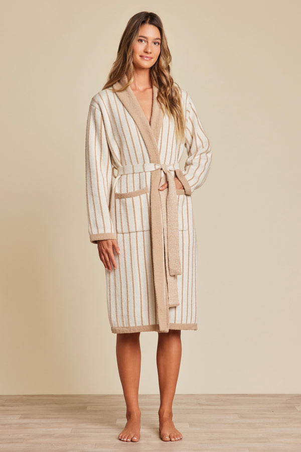 barefoot dreams CozyChic® Cotton Pinstripe Robe