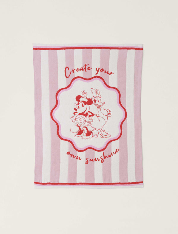barefoot dreams CozyChic® Disney Minnie And Daisy Stripe Blanket