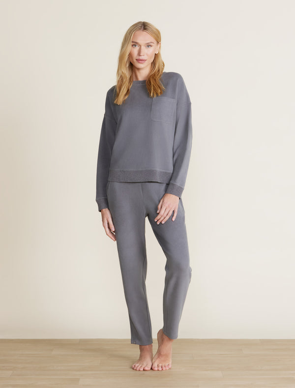 barefoot dreams Malibu Collection® Brushed Fleece Sweater Mix Pullover