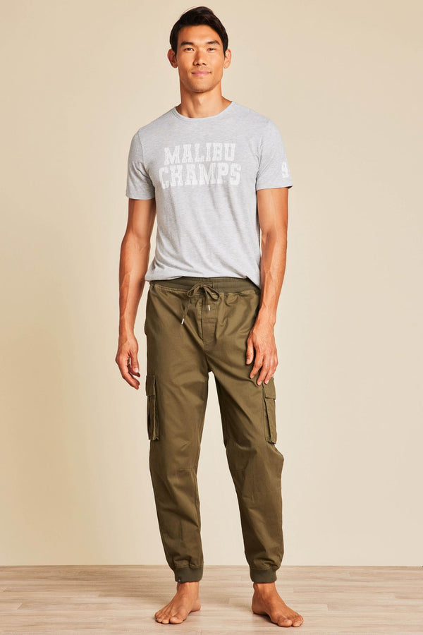 barefoot dreams Malibu Collection® Men's Cotton Twill Cargo Jogger