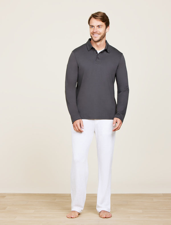 barefoot dreams Malibu Collection® Men's Pima Long Sleeve Polo