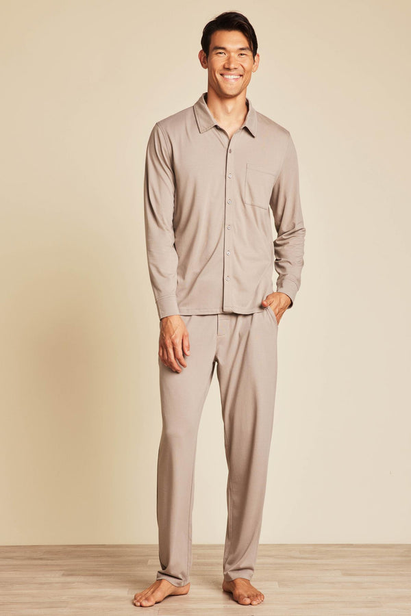 barefoot dreams Malibu Collection® Men's Triblend Buttondown Shirt