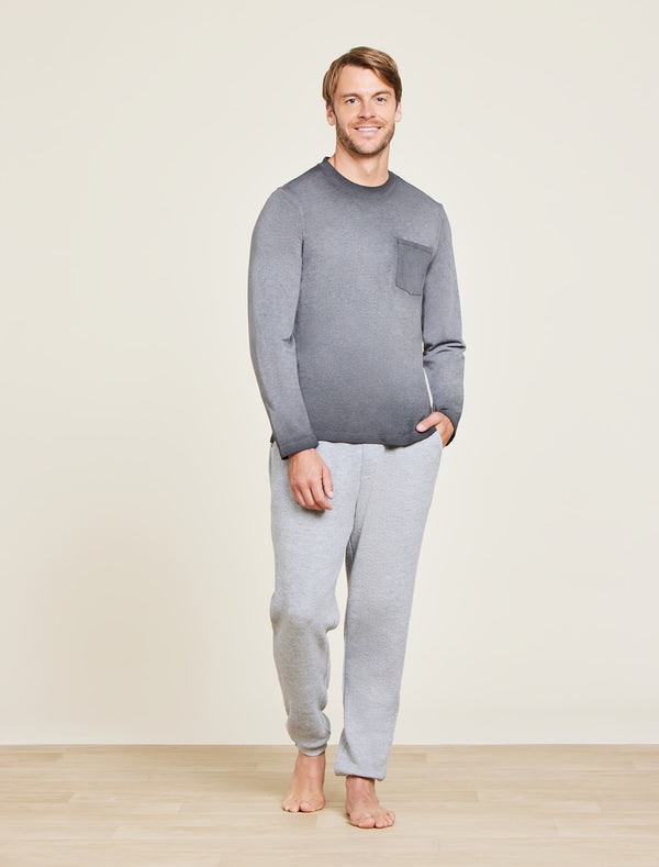 barefoot dreams Malibu Collection® Men's Triblend L/S Pocket Tee