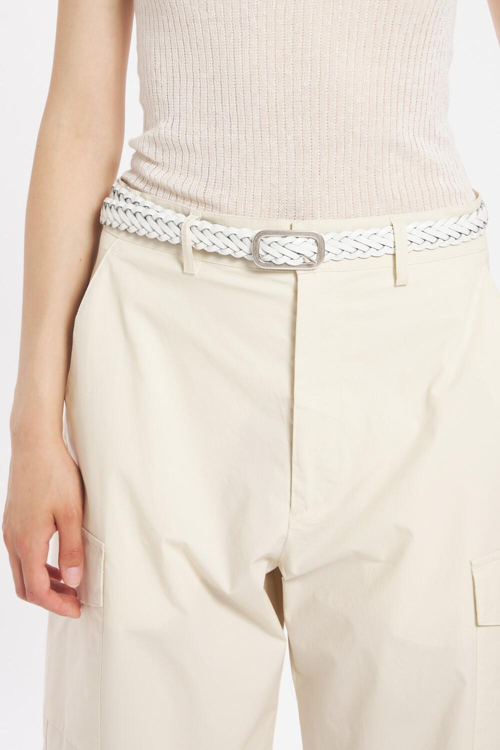 Barena Belt Treccia Pelle Bianco