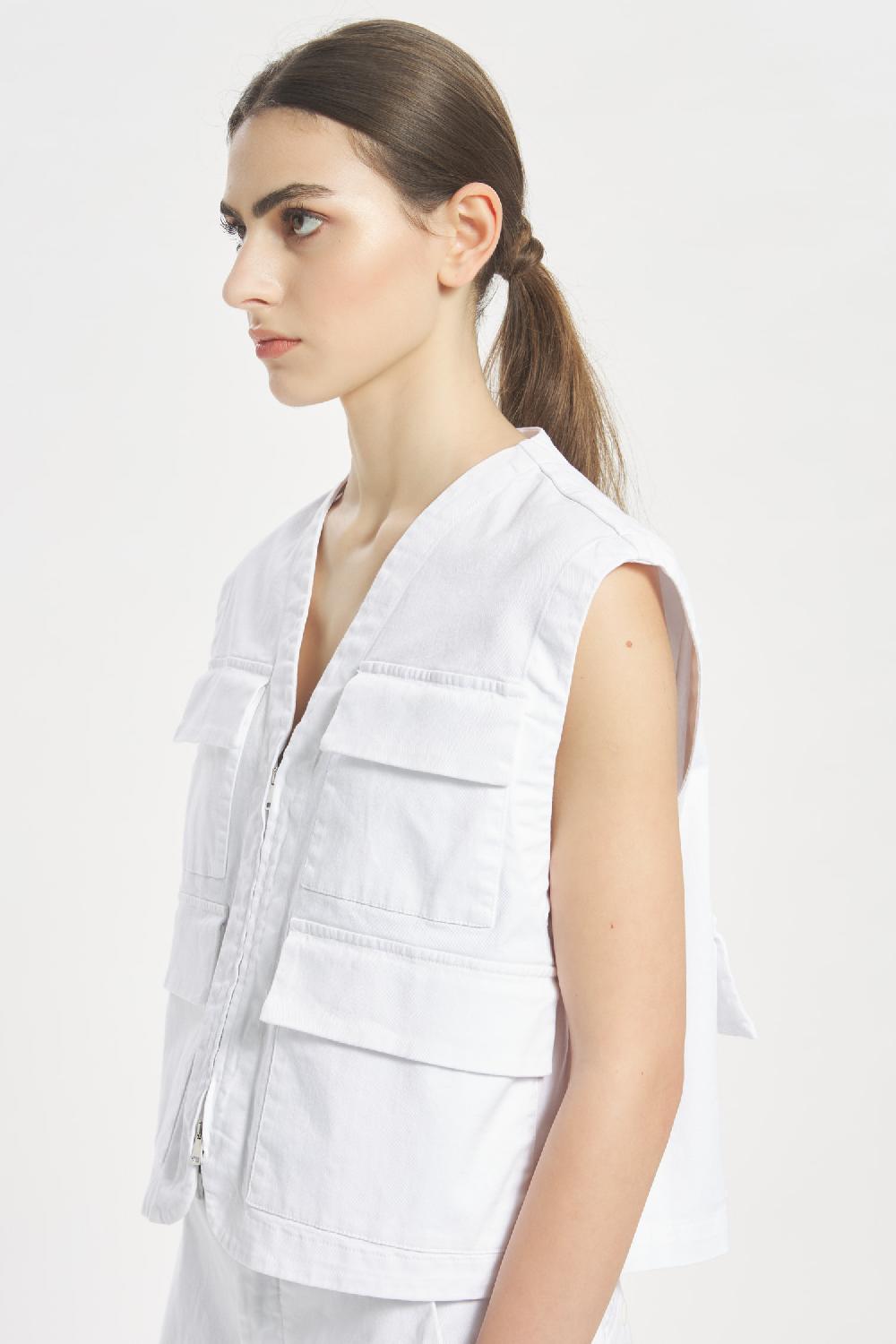 Barena Vest Travel Traverso Bianco