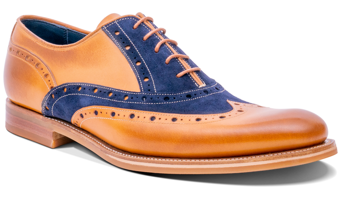barker Abingdon - Cedar Calf/Navy Suede