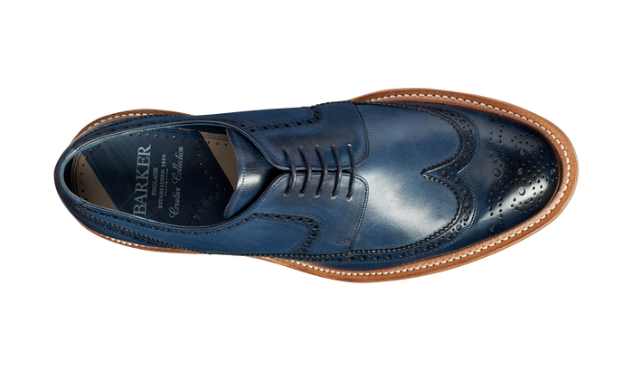 Barker Bailey - Navy Hand Painted - Wingtip Derby Shoe