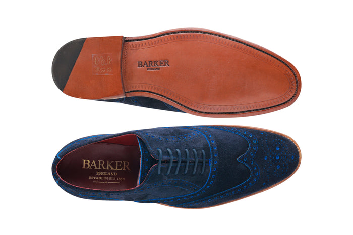 Barker Brando 2 - Navy Suede Blue Punch