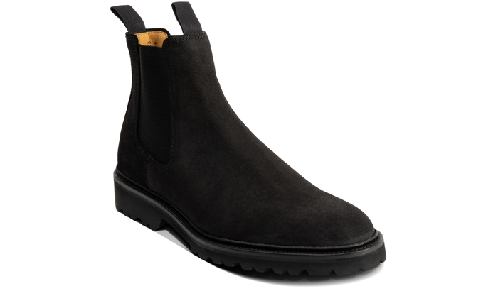 Barker Camborne - Black Waxy Suede