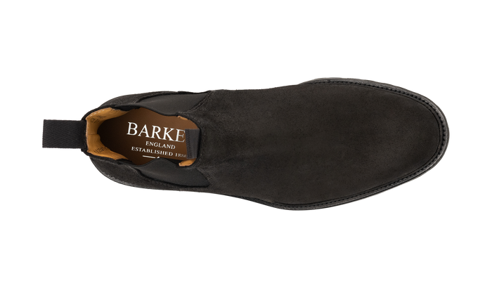 Barker Camborne - Black Waxy Suede