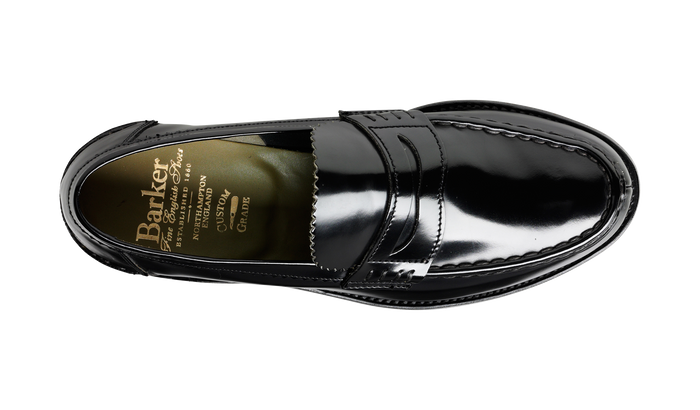 Barker Caruso - Black Hi-Shine - Penny Loafer Shoe