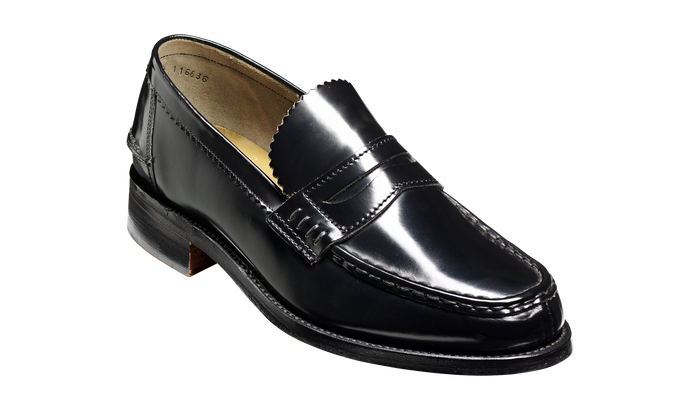 barker Caruso - Black Hi-Shine - Penny Loafer Shoe