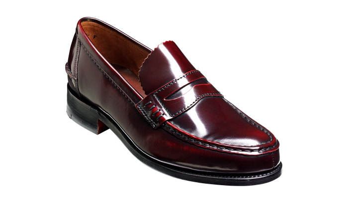 barker Caruso - Burgundy Hi-Shine - Penny Loafer Shoe