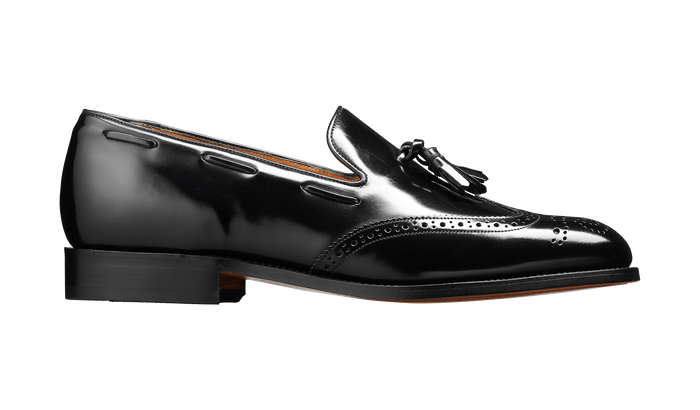 Barker Clive - Black Hi-Shine Wingtip Loafer