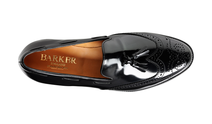 Barker Clive - Black Hi-Shine Wingtip Loafer