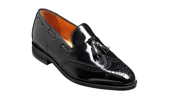 barker Clive - Black Hi-Shine Wingtip Loafer