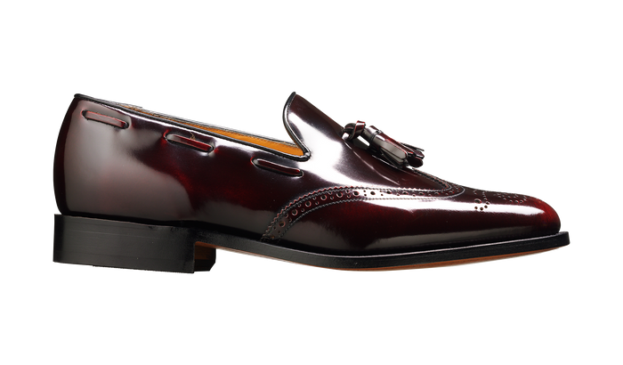 Barker Clive - Burgundy Hi-Shine Wingtip Loafer Shoe