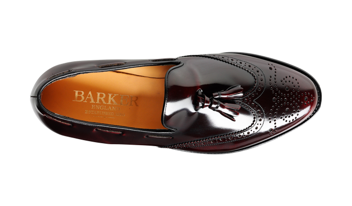 Barker Clive - Burgundy Hi-Shine Wingtip Loafer Shoe