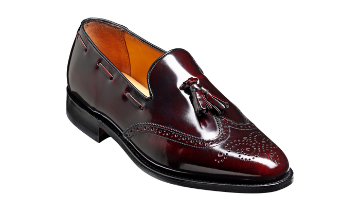 barker Clive - Burgundy Hi-Shine Wingtip Loafer Shoe