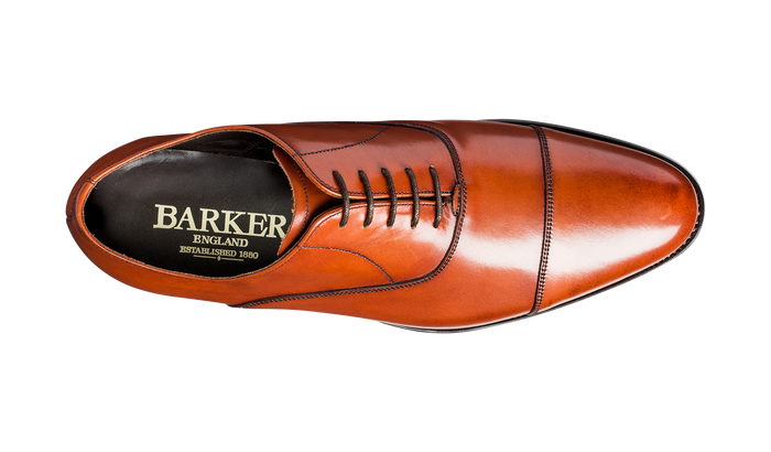 Barker Duxford - Rosewood Calf - Toe Cap Oxford Shoe
