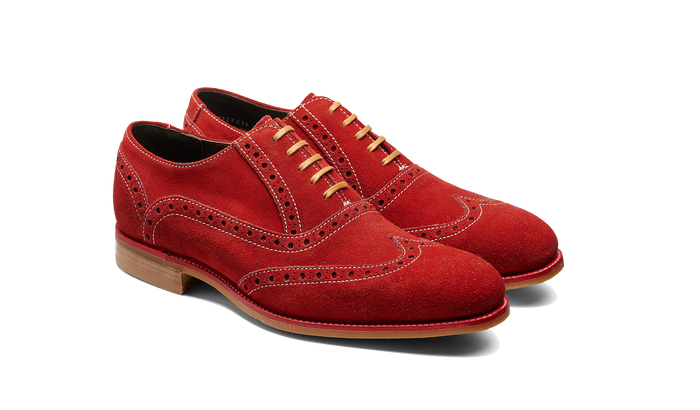 Barker Grant - Red Grey Suede