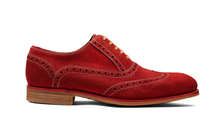 Barker Grant - Red Grey Suede
