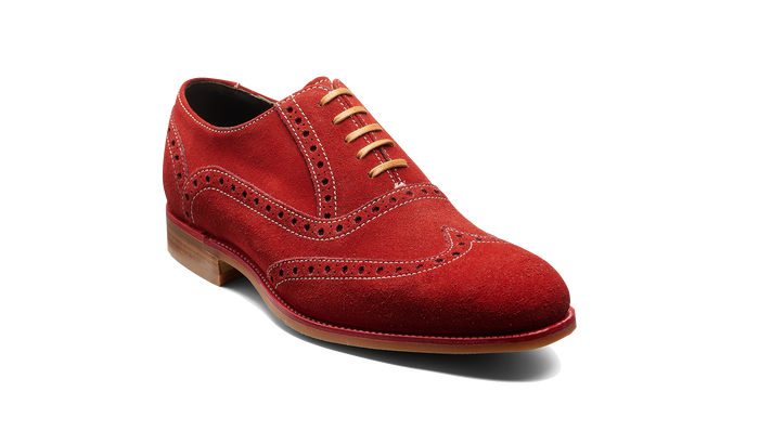 barker Grant - Red Grey Suede