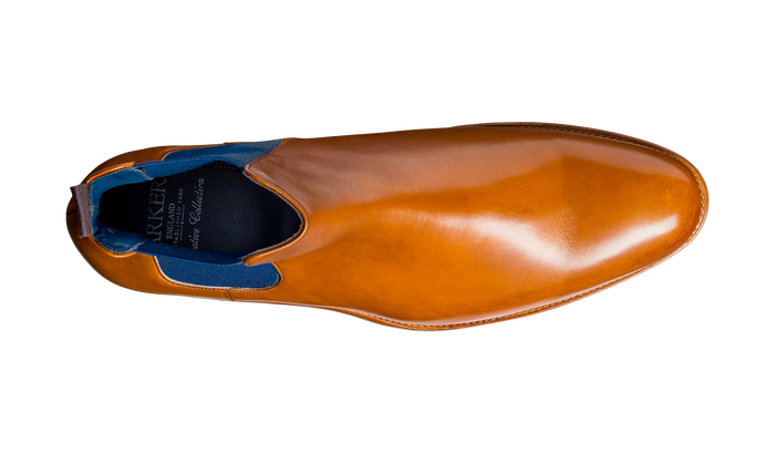 Barker Hopper - Cedar Calf / Navy Elastic Chelsea Boot