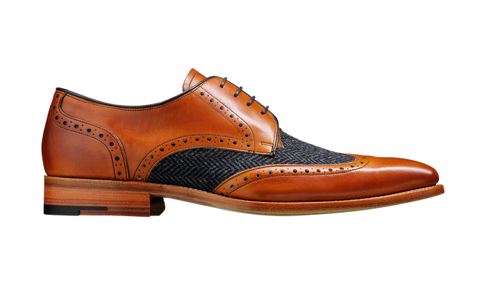 Barker Jackson - Cedar Calf / Blue Tweed Derby Shoe