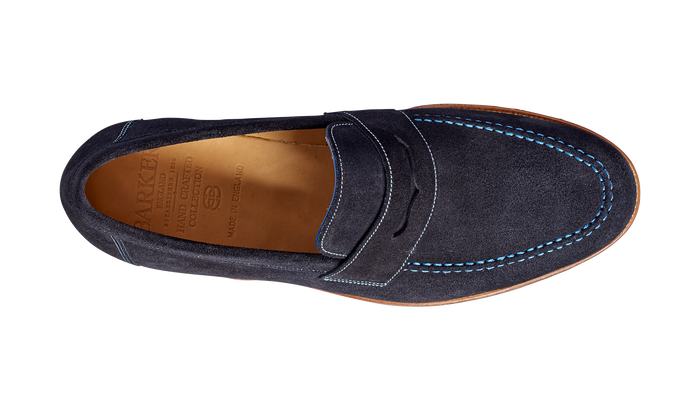 Barker Jevington - Navy Suede