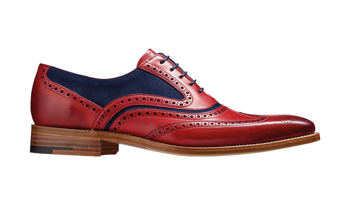 Barker Mcclean - Red Hand Painted / Navy Suede