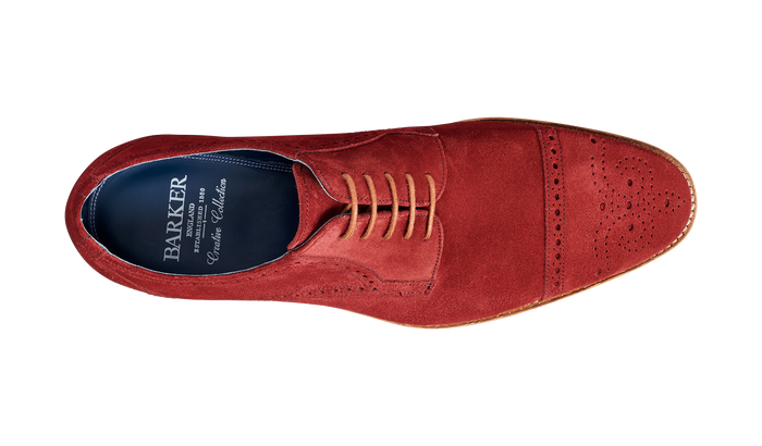 Barker Nixon - Burgundy Suede Brogue