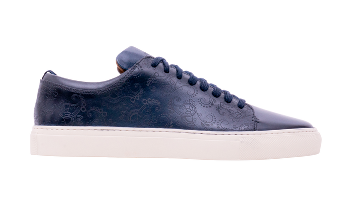 Barker Paisely - Navy Hand Painted