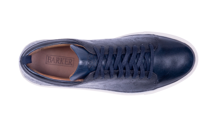 Barker Paisely - Navy Hand Painted